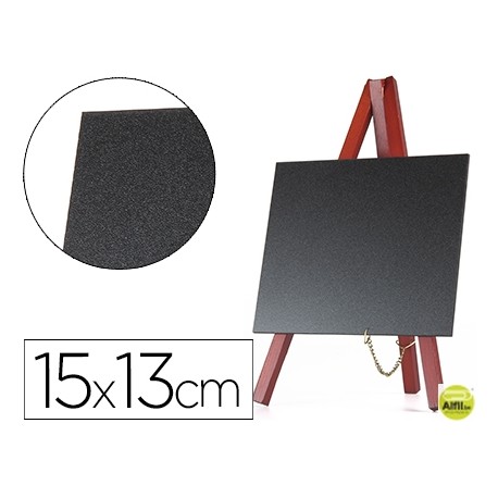 PIZARRA NEGRA LIDERPAPEL CABALLETE MADERA SUPERFICIE PARA ROTULADORES TIPO TIZA 15X13CM JUEGO 3 PIZA