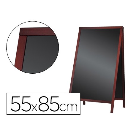 PIZARRA NEGRA LIDERPAPEL CABALLETE DOBLE CARA DE MADERA CON SUPERFICIE PARA ROTULADORES 55X85 CM
