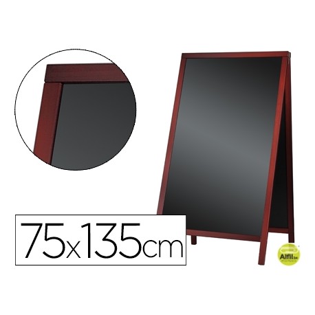 PIZARRA NEGRA LIDERPAPEL CABALLETE DOBLE CARA DE MADERA CON SUPERFICIE PARA ROTULADORES 75X135 CM