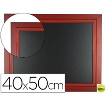 PIZARRA NEGRA LIDERPAPEL MURAL DE MADERA CON SUPERFICIE PARA ROTULADORES TIPO TIZA 40X50CM