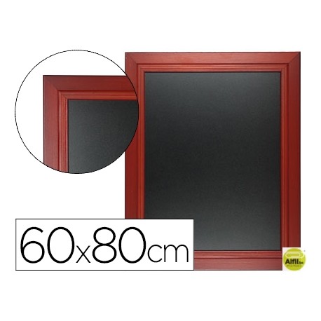 PIZARRA NEGRA LIDERPAPEL MURAL DE MADERA CON SUPERFICIE PARA ROTULADORES TIPO TIZA 60X80CM