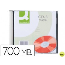 CD-R Q-CONNECT CAPACIDAD 700MBDURACION 80MIN VELOCIDAD 52X CAJA SLIM 1 UNIDAD