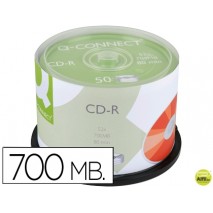 CD-R Q-CONNECT CAPACIDAD 700MBDURACION 80MIN VELOCIDAD 52X BOTE DE 50 UNIDADES