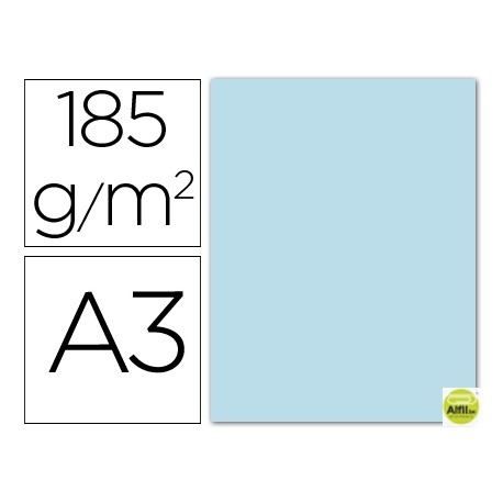 CARTULINA GUARRO DIN-A3 AZUL CIELO 185GRS.