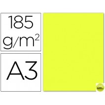 CARTULINA GUARRO DIN-A3 AMARILLO LIMON 185GRS.