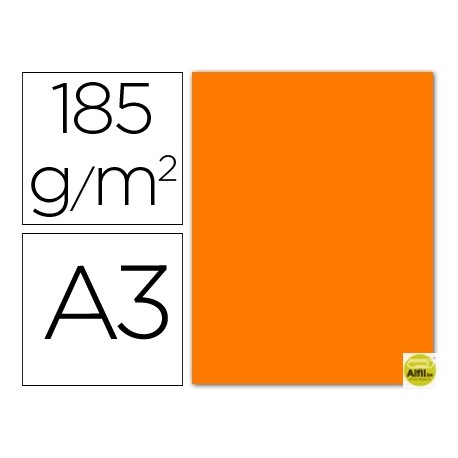 CARTULINA GUARRO DIN-A3 NARANJA FLUORESCENTE 185GRS.