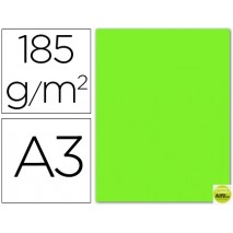 CARTULINA GUARRO DIN-A3 VERDE PLUORESCENTE 185GRS.