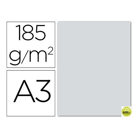 CARTULINA GUARRO DIN-A3 PLATA 185GRS.