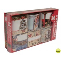 ETIQUETA DE NAVIDAD EN ROLLO ESTAMPADO EN ORO SURTIDA