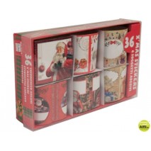 ETIQUETA DE NAVIDAD EN ROLLO ESTAMPADO EN PLATA SURTIDA