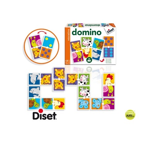 JUEGO DISET DIDACTICO DOMINO ANIMALES Y PUNTOS