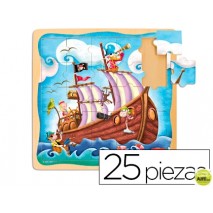 PUZZLE DISET BARCO PIRATA 25 PIEZAS