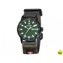RELOJ WENGER COMMANDO BLACK LINE DIAL VERDE CORREA NYLON VERDE