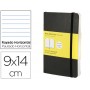 LIBRETA MOLESKINE TAPA DURA RAYADO HORIZONTAL 192 HOJAS COLOR NEGRO CIERRE CON GOMA 90X140 MM