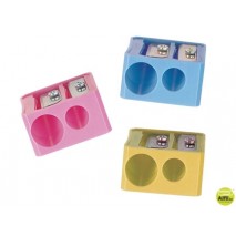 SACAPUNTAS MOR 332 PLASTICO RECTANGULAR 2 USOS COLORES SURTIDOS