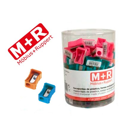 SACAPUNTAS MOR 304 PLASTICO RECTANGULAR 1 USO COLORES SURTIDOS