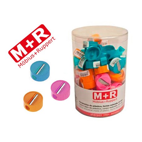 SACAPUNTAS MOR 324 PLASTICO REDONDO 1 USO COLORES SURTIDOS