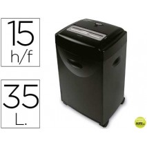 DESTRUCTORA DE DOCUMENTOS Q-CONNECT KF15553 CAPACIDAD DE CORTE 15 H DESTRUYE GRAPAS CLIPS CD Y TARJE