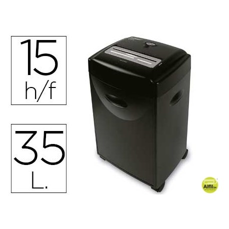 DESTRUCTORA DE DOCUMENTOS Q-CONNECT KF15553 CAPACIDAD DE CORTE 15 H DESTRUYE GRAPAS CLIPS CD Y TARJE