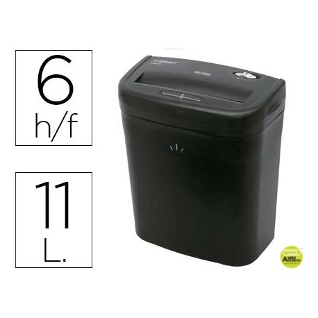 DESTRUCTORA DE DOCUMENTOS Q-CONNECT KF15543 CAPACIDAD DE CORTE 6 H DESTRUYE GRAPAS CLIPS Y TARJETAS