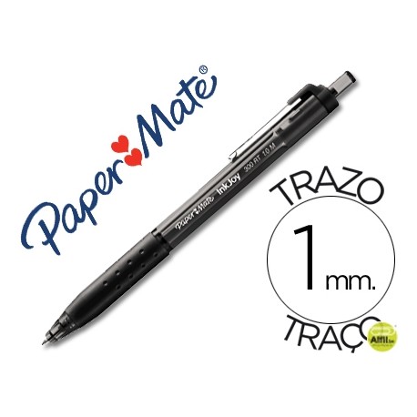 BOLIGRAFO PAPER MATE INKJOY 300 RT PUNTA MEDIA TRAZO 1MM RETRACTIL CLIPS METALICO SUJECION CAUCHO CO