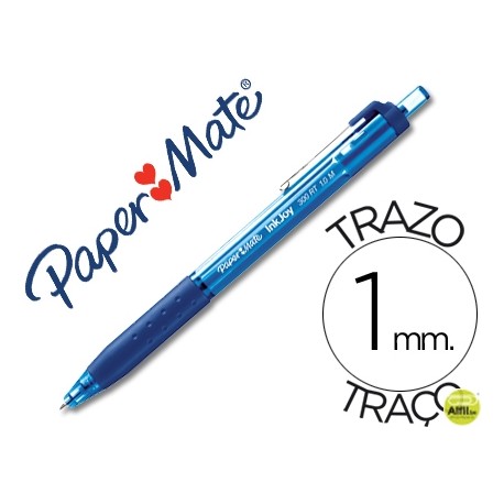BOLIGRAFO PAPER MATE INKJOY 300 RT PUNTA MEDIA TRAZO 1MM RETRACTIL CLIPS METALICO SUJECION CAUCHO CO
