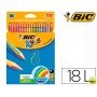 LAPICES DE COLORES BIC TROPICOLORS ESTUCHE DE 18 COLORES SURTIDOS