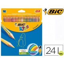 LAPICES DE COLORES BIC TROPICOLORS ESTUCHE DE 24 COLORES SURTIDOS