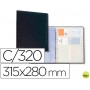TARJETERO AUTOGRAPH 4 ANILLAS 20 FUNDAS CON INDICE ALFABETICO PARA 320 TARJETAS 315X280 MM COLOR NEG