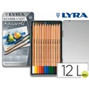 LAPICES DE COLORES LYRA REMBRANDT AQUARELABLE CAJA METALICA 12 COLORES SURTIDOS