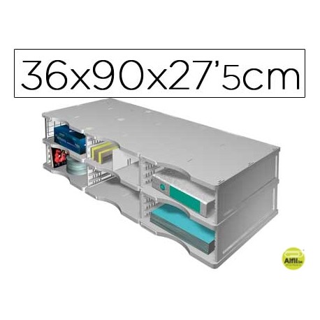 ARCHIVADOR MODULAR ARCHIVODOC TRIO JUMBO CON 6 CASILLAS 360X900X275 MM