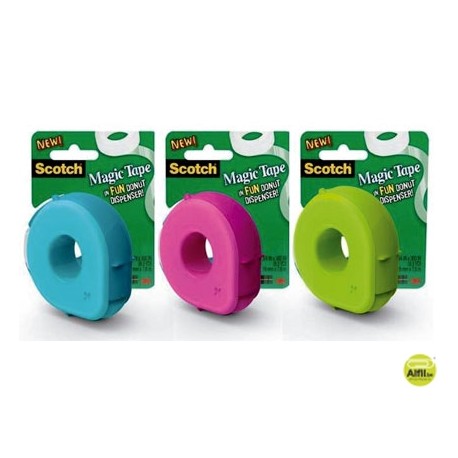 PORTARROLLOS SOBREMESA SCOTCH FLIP CON CINTA MAGIC 7,6 MT X 19 MM COLORES SURTIDOS