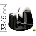 PORTARROLLO SOBREMESA TESA PLASTICO REDONDO NEGRO PARA ROLLOS DE HASTA 33MX19MM