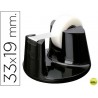 PORTARROLLO SOBREMESA TESA PLASTICO REDONDO NEGRO PARA ROLLOS DE HASTA 33MX19MM