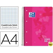 BLOC ESPIRAL OXFORD TAPA PLASTICO OPTIK PAPER MICROPERFORADO DIN A4 120 HOJAS + 50% CUADROS 5 MM