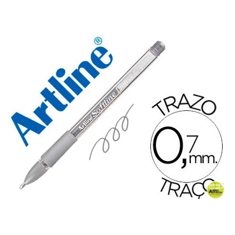 BOLIGRAFO ARTLINE 1900 SOFTLINE TINTA ACEITE METALICO PLATA