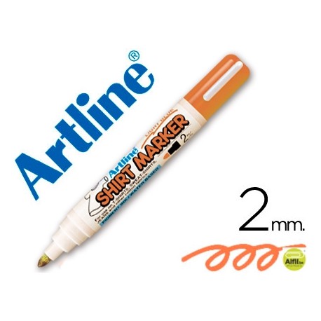 ROTULADOR ARTLINE CAMISETA EKT-2 NARANJA FLUORESCENTE PUNTA REDONDA 2 MM PARA USO EN CAMISETAS