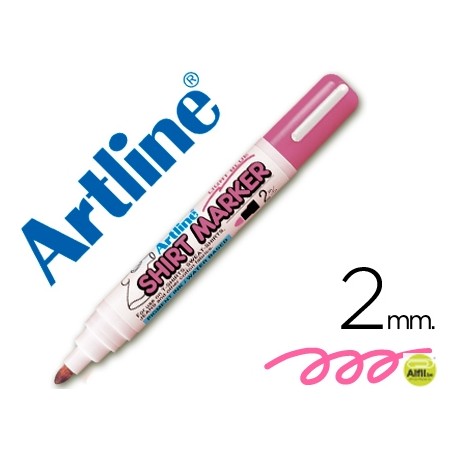 ROTULADOR ARTLINE CAMISETA EKT-2 ROSA FLUORESCENTE PUNTA REDONDA 2 MM PARA USO EN CAMISETAS