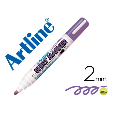 ROTULADOR ARTLINE CAMISETA EKT-2 VIOLETA FLUORESCENTE PUNTA REDONDA 2 MM PARA USO EN CAMISETAS