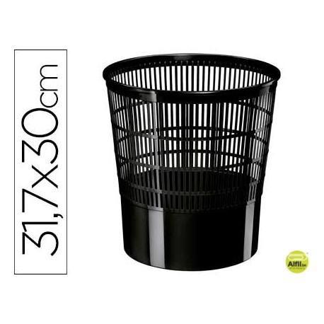 PAPLELERA PLASTICO CEP ECOLINE REJILLA NEGRA 30X30X31,7 CM