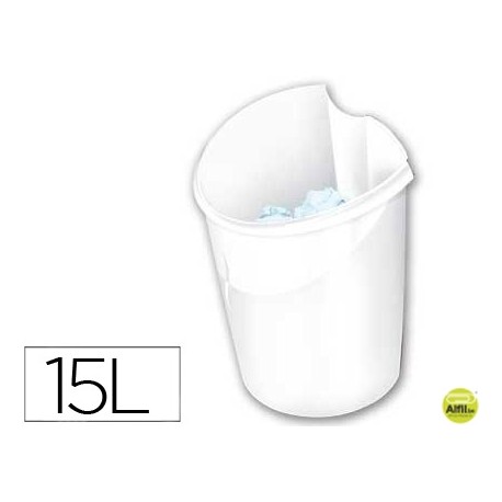 PAPELERA PLASTICO CEP ISIS BLANCA 318X278X380 MM