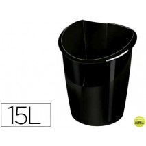 PAPELERA PLASTICO CEP ISIS NEGRA 318X278X380 MM