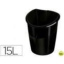 PAPELERA PLASTICO CEP ISIS NEGRA 318X278X380 MM