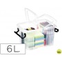 CONTENEDOR PLASTICO CEP 6 LITROS 305X224X182 MM TRANSPARENTE CON TAPA Y CIERRE HERMETICO
