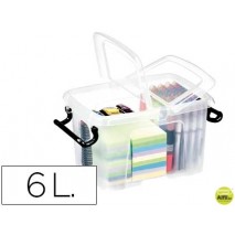 CONTENEDOR PLASTICO CEP 6 LITROS 305X224X182 MM TRANSPARENTE CON TAPA Y CIERRE HERMETICO