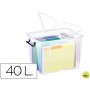 CONTENEDOR PLASTICO CEP 40 LITROS 397X498X329 MM TRANSPARENTE CON TAPA Y CIERRE HERMETICO