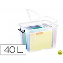 CONTENEDOR PLASTICO CEP 40 LITROS 397X498X329 MM TRANSPARENTE CON TAPA Y CIERRE HERMETICO