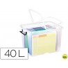 CONTENEDOR PLASTICO CEP 40 LITROS 397X498X329 MM TRANSPARENTE CON TAPA Y CIERRE HERMETICO