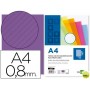 TAPA ENCUADERNACION LIDERPAPEL POLIPROPILENO ONDULADO A4 0.8MM VIOLETA