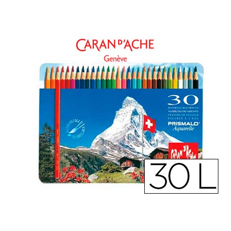 LAPICES DE COLORES PRISMALO ACUARELABLES CAJA METALICA DE 30 COLORES SURTIDOS